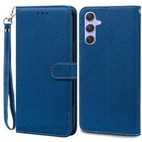 A35 5G Case For Samsung Galaxy A35 Case Leather Wallet Flip Case For Samsung Galaxy A35 5G Cover Coque Fundas Shell Etui For Samsung A35 5G blue