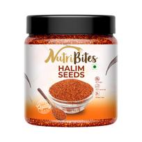 Nutribites Halim Seeds 200gm- Aliv Seeds | High in Fibre and Omega -3 | Garden Cress Seeds | Haleem Seed - Jar black