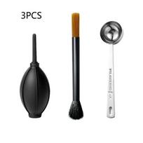 2/3Pcs Coffee Grinder Cleaning Tool Air Blower & Cleaning Brush Measuring Spoon For Espresso Machine And Portafilter Accessories 3PCS gray