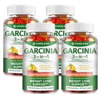 Coolkin Garcinia Cambogia 3-in-1 Gummies with Raspberry Ketone and Green Coffee Bean Extract – Suitable for Men and Women 100*4 red