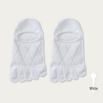 Men's Ultra-Thin Cotton Five-Toe Breathable Mesh Anti-Odor Boat Socks balta