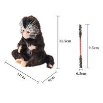 Cute Realistic Animal Model Soft Silicone Monkey Reborn Doll Lifelike Monkey Pet Stress Relief Toy Kids Gift Desktop Ornaments black