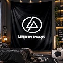 Wall Hanging Tapestry Linkin Park Print Cloth for Living Room Bedroom Home Decor 130cmx150cm black