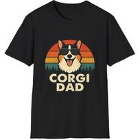 Corgi Dad T-Shirt, Dog Lovers, Gift for Pet Parents, Trendy Corgi Apparel, Father's Day T-Shirt XXXXXL juoda