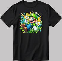 Super Mario Bros artwork White-Black Men/Women T-Shirt AB204 M black