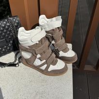 New Style Color-blocked First-layer Cowhide Velcro Inner Autumn Women's Boots for Small People 36 gray