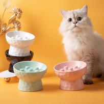 Changbaosen Elevated Ceramic Slow Feeder Pet Bowl žalia