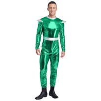 Vyriškas Ateivio Roboto Kostiumas Ilgomis Rankovėmis Aukšto Liemens Kombinezonas Kosmoso Helovino Pasirodymui Cosplay Apranga XL blue