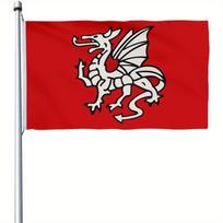 1pc Multi-size Optional British Pendragon Anglo-Saxon (A) Flag with Brass Buttonhole 90x150cm white
