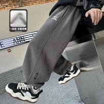Boys Winter Fleece Lined Sports Sweatpants Kids Casual Trousers 160cm gray