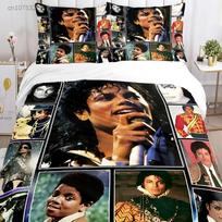 3D Spausdintas Michael J-Jackson Patalynės Komplektas Miegamojo Minkštos Modernios Antklodės Patogus Vaikų Antklodės Užvalkalas Antklodės Užvalkalas Ir Pagalvės Užvalkalas EU Single 135*200cm/53x79in 3pcs