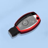 Madingas apsauginis raktų dėklas 08-18 Mercedes-Benz C-klasei C200/C300 - Pilnas padengimas su sagtuku ir grandinėle vyrams ir moterims C-Class gray