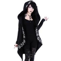 Moterims Gotikinis Ragana Punk Hoodies Megztiniai Kardiganai Megztiniai Paltai Striukės Viršutiniai Drabužiai 4XL juoda