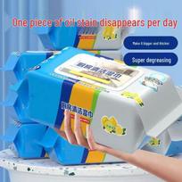 Powerful Degreasing Kitchen Wipes: Thick Disposable Wet Wipes for Cleaning Heavy Oil Stains on Range Hoods. white
