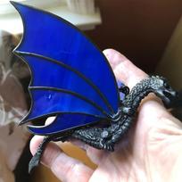 Dragon Hanging Stained SunCatcher, Colored Stained Glass Window Hangings Suncatcher Dragon Craft Window Decor Home IndoorDragon 5ml blue