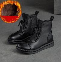 Moteriški Batai Pavasaris Ruduo Retro Neslystantis Minkštas Padėklas Plokščiapadžiai Patogūs Minkšti Plokščiapadžiai Moteriški Ankle Boots 38 black