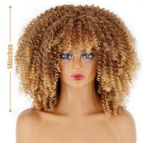 MISS WIG Oranžinė Raudona Ruda Garbanotų Plaukų Perukas Trumpas Perukas Afro Perukas Moteriškas sintetinis 14 colių perukas, skirtas kasdieniam dėvėjimui vakarėliams beige