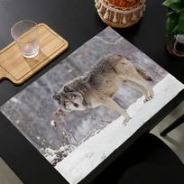 Gyvūnų serija Tigras Liūtas Arklys Spaudinys Lino Valgomojo Stalo Kilimėliai Virtuvės Padėkliukas 30X45cm Padėkliukai Puodeliams, Dubenims 4pcs-30x45cm brown