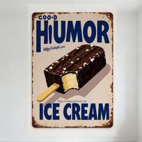 Vintažinis metalinis ženklas „Good Humor“ ledų baras su rūdijusia, sendinta išvaizda, retro dizainas namų, kavinės, baro sienų dekoravimui, 8x12 colių skardinis 30x40cm(11.8x15.7inch) blue
