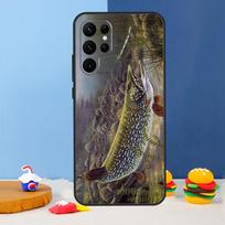 Lydekos Žuvies meškeriojimo masalas Telefono dėklas Samsung Galaxy S25 S24 Ultra S9 S10 S20 S22 S21 S23 Plus S24 FE Dangtelis Coque Galaxy S25Ultra black