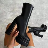 Moterų Batai Naujo Stiliaus Platforminiai Batai Ponios Aukštos Kokybės Prabangūs Moteriški Odiniai Batai Super Aukštakulniai Batai Zapatos Mujer 39 juoda