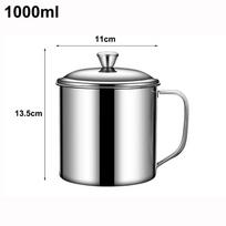 350-1250ml Puodelis 304 Nerūdijančio Plieno Pieno Kavos Puodelis Naujas Vandens Puodelis Namams 1000ml with lid