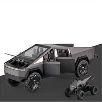 1:24 Tesla Cybertruck Sunkvežimis Lydinio Žaislinis Automobilis Modelis Metaliniai Transporto Priemonės Pikapas Motociklas Automobilio Dekoracija Vaikų Berniukų Žaislai Kalėdos Gray no box