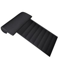 Sweatproof Leg Support Pillow Leather Foam Knee Pad Auto Front Chair Mat  Long-Distance Driving Black-Rectangle