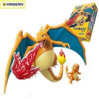 Keeppley Pokemon kovos konstravimo kaladėlės Lucario Charizard Mewtwo Blastoise Greninja surinkimas 3D modelis mini kaladėlių figūrėlės žaislai With box