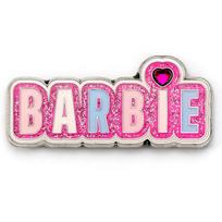 Barbie Sparkly Logo Pin Badge pink