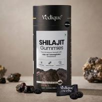 Vedique Shilajit Gummies (60 Shilajeet Gummies) with Potent Fulvic Acid & KSM-66 Ashwagandha | Boost Energy, Stamina & Strength | Helps Reduce S
