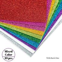 10pcs A4 Glitter Foam Paper Sheets Sparkling EVA Sponge Paper Multicolor for Handmade DIY Card Crafts School Project Decorative blue