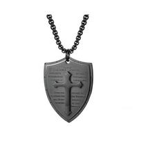 European and American Cross Shield Multi-layer Necklace Men's Pendant Jewelry Women's 60CM gray