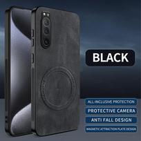 For Sony Xperia 5 III/5 II/5 IV/ Xperia 5III Case Simple Stylish Magnetic Suction Luxury Leather Skin-friendly Anti-drop Cover Xperia 5 II juoda