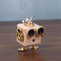 Žavingas rankų darbo punk medinis metalinis steampunk robotų personažų raktų pakabukas pakabukas krepšio pakabukui šaunus papuošalas dovana 10 brown