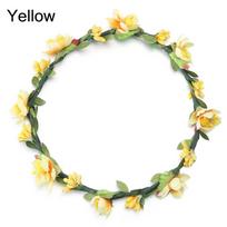 Wedding Accessories Bohemia Garland Flower Crown Bridal Halo Headpiece Girls Floral Wreath Yellow beige