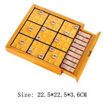 Sudoku Board Game With Thinking Tiles And Drawer 9X9 Number Puzzle Wooden Montessori Toys Kids And Adults Logic Games beige