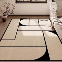 Modernaus stiliaus kilimai svetainei, didelio ploto miegamojo dekoravimui, juodai baltas kilimas, minkštas kilimėlis, lengvai valomas, minimalistinis kilimėlis 80x120cm white