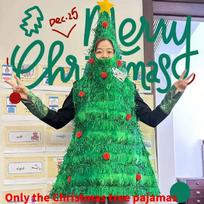 Christmas Tree Costume Cosplay Stage Outfit With Polyester Material For Holiday Performances black