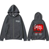 Metal Band Gojira France Tour  Zipper Hoodie Men Women Clothing Gothic Rock Oversized Jacket Man Casual Vintage Zip Up Coat L tamsiai pilka spalva