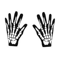 Halloween Skull Gloves Lightweight Full Finger Skeleton Cycling Gloves Costume Cosplay Equipment Accessories for Men Women Kids black