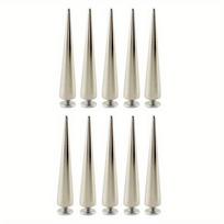 10 vnt./rinkinys 55 mm Solid Punk kulkos formos dideli dygliai metalinės odinės kniedės pasidaryk pats sidabriniai prisukami kūgio formos kniedės drabužiams, skirtiems cosplay 10pcs a set white