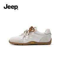 JEEP Women's Retro Lace-Up Trainers 37 white