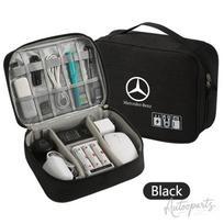 Car Accessories Charger Data Cable Bags Travel Organizer Bag For Mercedes Benz W204 W203 W211 W212 W213 W205 W201 W210 W124 AMG gray