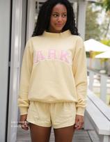 Cross-Stitch Half-High Collar Round Neck Sweatshirt - Simple, Comfortable, for Everyday Life. Medium gray