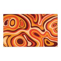 Oranžinis retro spiralės kilimas Psichodeliškas groovy 70-ųjų kilimas Banguotas trippy kilimas Plotinis kilimas miegamojo estetikai Retro kilimai Y2k dekoras Namų kilimai 120x160cm brown