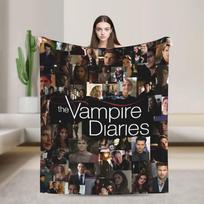 Vampyrų Dienoraščiai Antklodė Flanelė Dekoras Drama Siaubo Tamsi fantastika Mesti pledai lovai Kelionei Lovatiesės 75cmx90cm gray