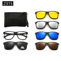 22XX magnetiniai prisegami poliarizuoti akiniai nuo saulės apsaugai nuo UV spindulių ir vairavimui PC Frame + Free Case black