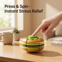 Deformable Burger Fidget Spinner Creative Press Rotating Gyro Toy Simulation Hamburger Stress Relief Sensory Office Relax Gift beige