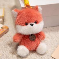 Cute Sitting Animals Red Panda Fox Sloth Cat Plush Pendant Soft Rabbit Doll Stuffed Capybara Pig Keychain Baby Toy Gift for Kids 12cm brown